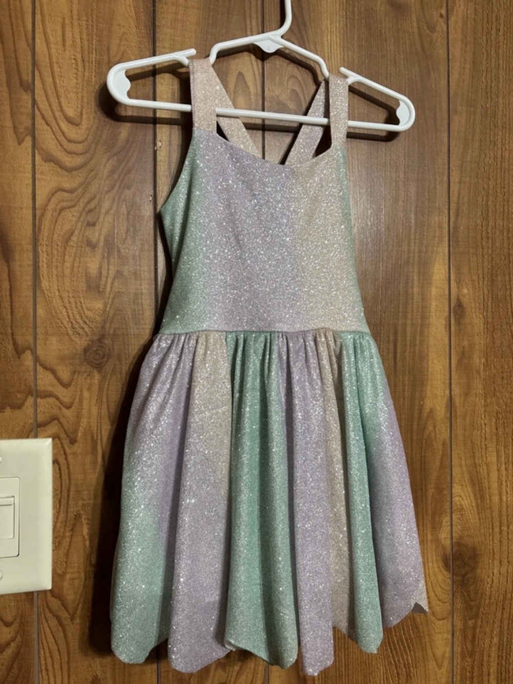 Girls Sparkle Ombre Halter Party Dress